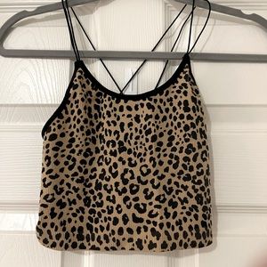 Cheetah print cropped tank